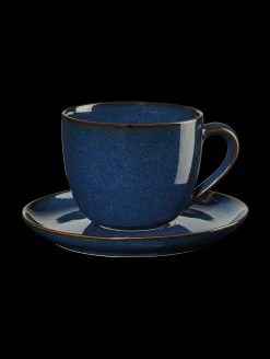 ASA Selection cappuccinotasse mit unterteller, midnight blue