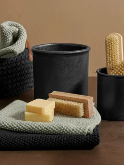 ASA Selection 2er set baumwolltuch gestrickt, schwarz