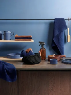 ASA Selection 2er set baumwolltuch gestrickt,deep blue