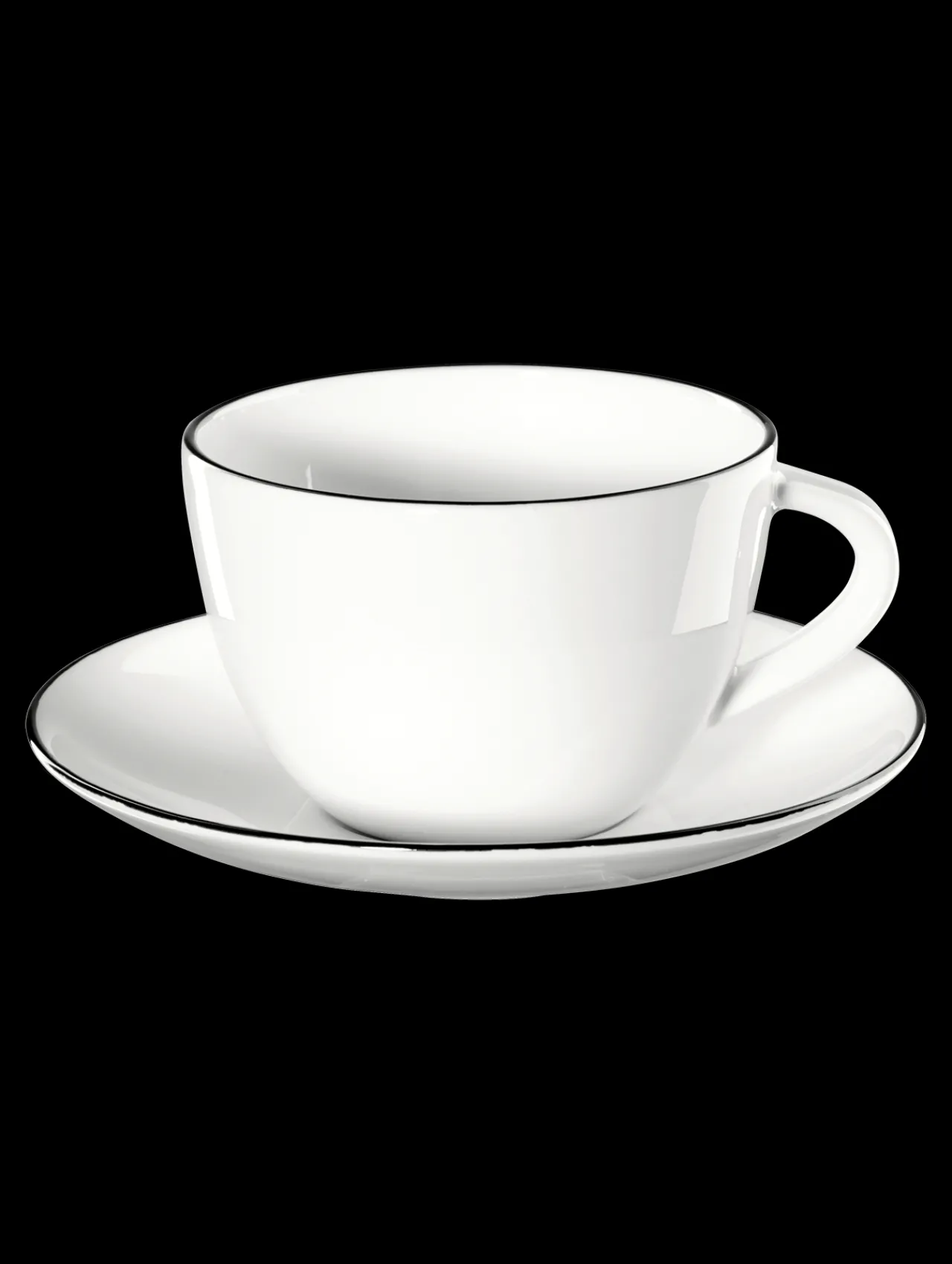 ASA Selection kaffeetasse mit unterteller, ligne noire