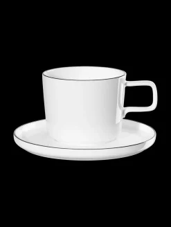 ASA Selection kaffeetasse mit unterteller, ligne noire