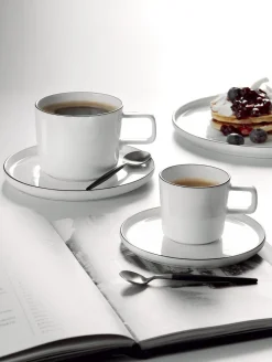 ASA Selection kaffeetasse mit unterteller, ligne noire