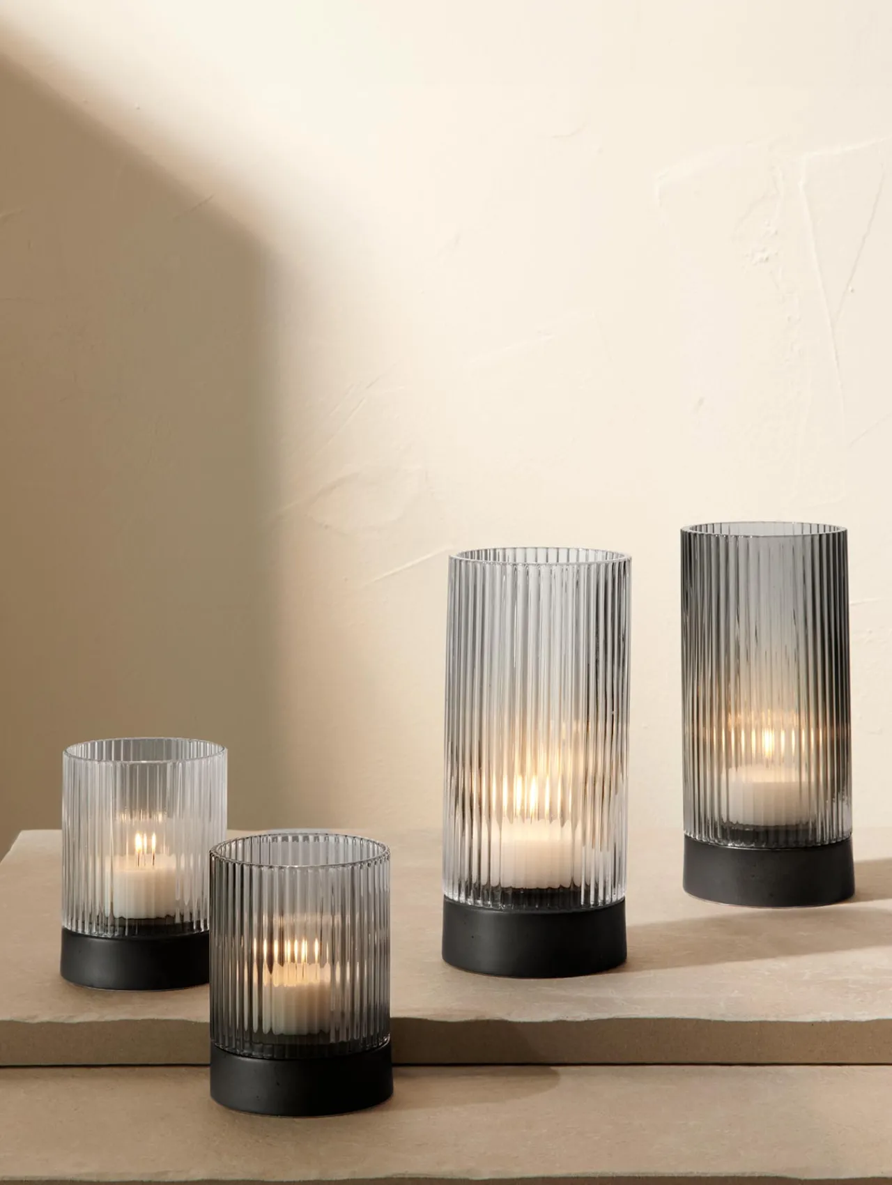 ASA Selection windlicht mit porzellanfuß, grey