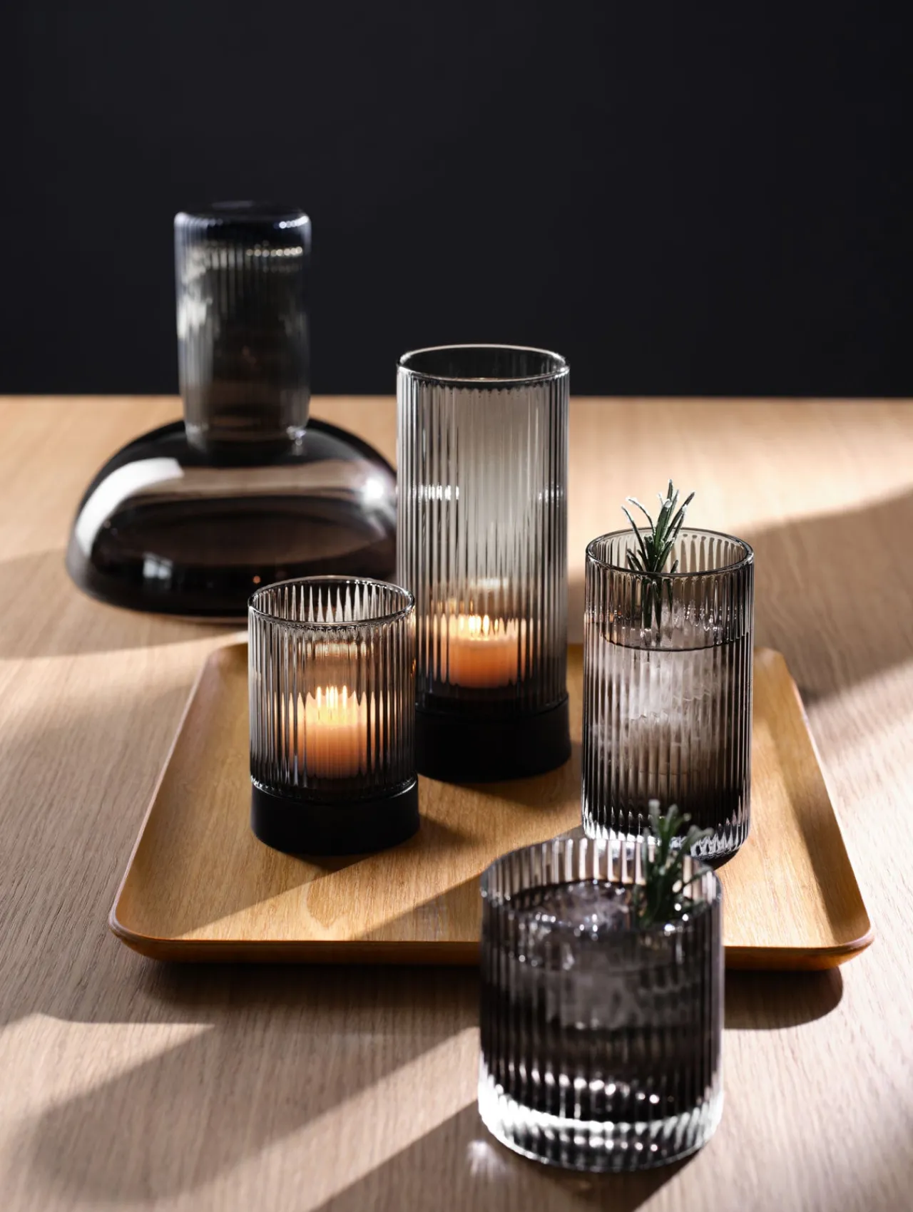ASA Selection windlicht mit porzellanfuß, grey